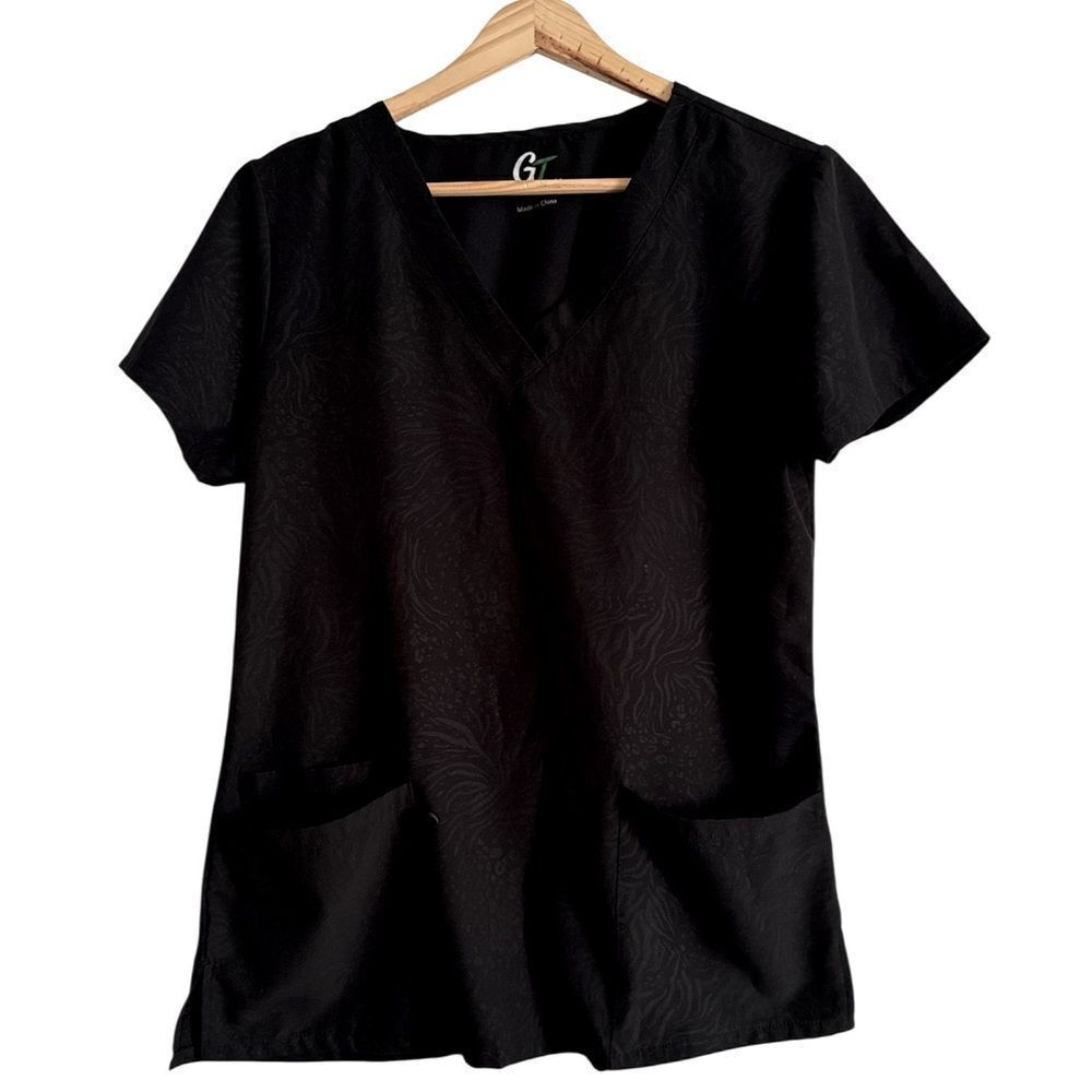 GT performance Scrubs Black V-Neck Women's Top NWOT